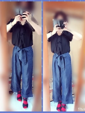 「abcd（ナシ）のアイテム（シューズ）」を使った、咲さん（レディース・166cm）の夏コーディネート