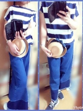 「abcd（ナシ）のアイテム（帽子）」を使った、咲さん（レディース・166cm）の夏コーディネート