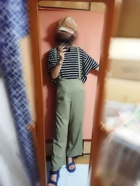 「ドルマンカットソー」｜咲さん（レディース・166cm）の夏コーディネート