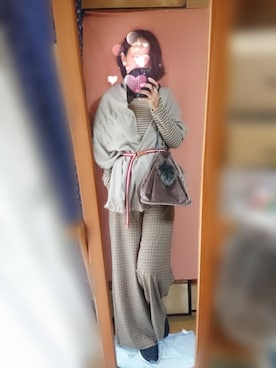 「ガンクラブチェック」｜「アイテム（オールインワン・サロペット）」を使った、咲さん（レディース・166cm）の秋コーディネート