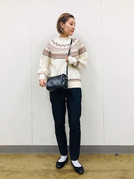 「スリムパンツ」｜ＭＡＮＡＭＩ 【GLOBALWORK】さん（レディース・165cm）の冬コーディネート