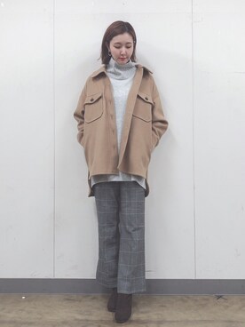 「春コート」｜「アイテム（ブルゾン）」を使った、ＭＡＮＡＭＩ 【GLOBALWORK】さん（レディース・165cm）の冬コーディネート
