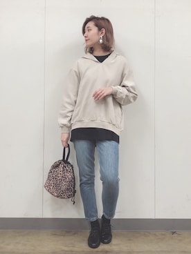 「ウォッシュデニム」｜ＭＡＮＡＭＩ 【GLOBALWORK】さん（レディース・165cm）の冬コーディネート