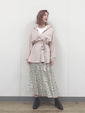 「ヒョウ柄スカート」｜ＭＡＮＡＭＩ 【GLOBALWORK】さん（レディース・165cm）の冬コーディネート