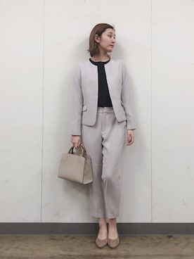 「結婚式二次会スタイル」｜「アイテム（ノーカラージャケット）」を使った、ＭＡＮＡＭＩ 【GLOBALWORK】さん（レディース・165cm）の冬コーディネート
