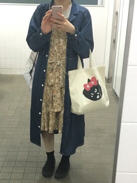 「にゃー」｜「アイテム（その他アウター）」を使った、wakaさん（レディース・158cm）の春コーディネート