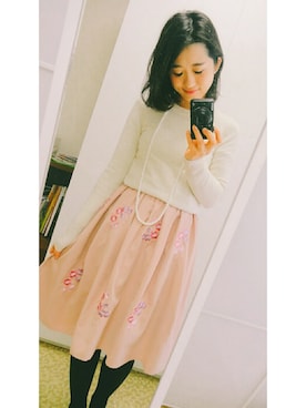 「tocco（トッコ）のアイテム（スカート）」を使った、mamiさん（レディース・155cm）の秋コーディネート