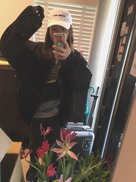 「miki☆osakabeのアイテム（MA-1、ブルー系）」を使った、無職さん（レディース・161cm）の春コーディネート