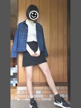 「Honeys（ハニーズ）のアイテム（デニムジャケット）」を使った、koさん（レディース・164cm）の秋コーディネート