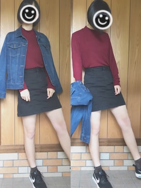 「Honeys（ハニーズ）のアイテム（デニムジャケット）」を使った、koさん（レディース・164cm）の秋コーディネート