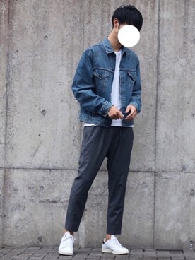 「HANES（ヘインズ）の【Hanes/ヘインズ】ジャパンフィット JAPAN FIT 【2枚組】クルーネックTシャツ（Tシャツ/カットソー、ホワイト系）」を使った、ぽろくんさん（メンズ・185cm）の秋コーディネート