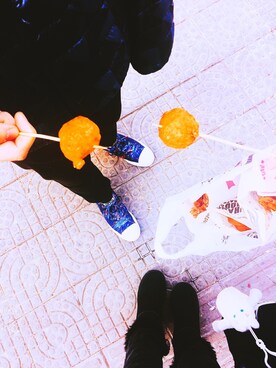 「RIPNDIP（リップンディップ）のアイテム（バッグ）」を使った、qiuyuchanさん（レディース・163cm）の冬コーディネート