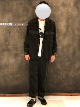 「UNION STATION（ユニオンステーション）のコーデュロイシェフパンツ（その他パンツ）」を使った、wataruさん（メンズ・178cm）の秋コーディネート