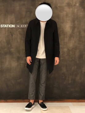 「アイテム（ステンカラーコート）」を使った、wataruさん（メンズ・178cm・20代）の秋コーディネート
