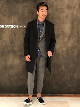 「ラトルトラップ」｜「アイテム（チェスターコート）」を使った、wataruさん（メンズ・178cm）の秋コーディネート