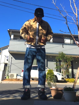 「Jordan」｜「アイテム（カバーオール）」を使った、サトシさん（メンズ・180cm）の冬コーディネート