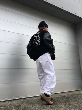 「アイテム（スタジャン）」を使った、who am I さん（メンズ・170cm・10代）の秋コーディネート