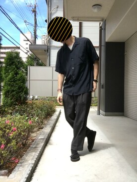 「SHIPS JET BLUE（シップスジェットブルー）のアイテム（スラックス）」を使った、きたむーさん（メンズ・164cm）の春コーディネート