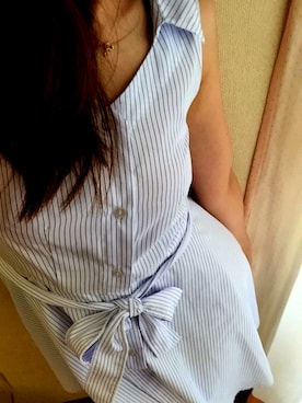 「アイテム（シャツワンピース）」を使った、咲栄子さん（レディース・163cm・20代）の夏コーディネート