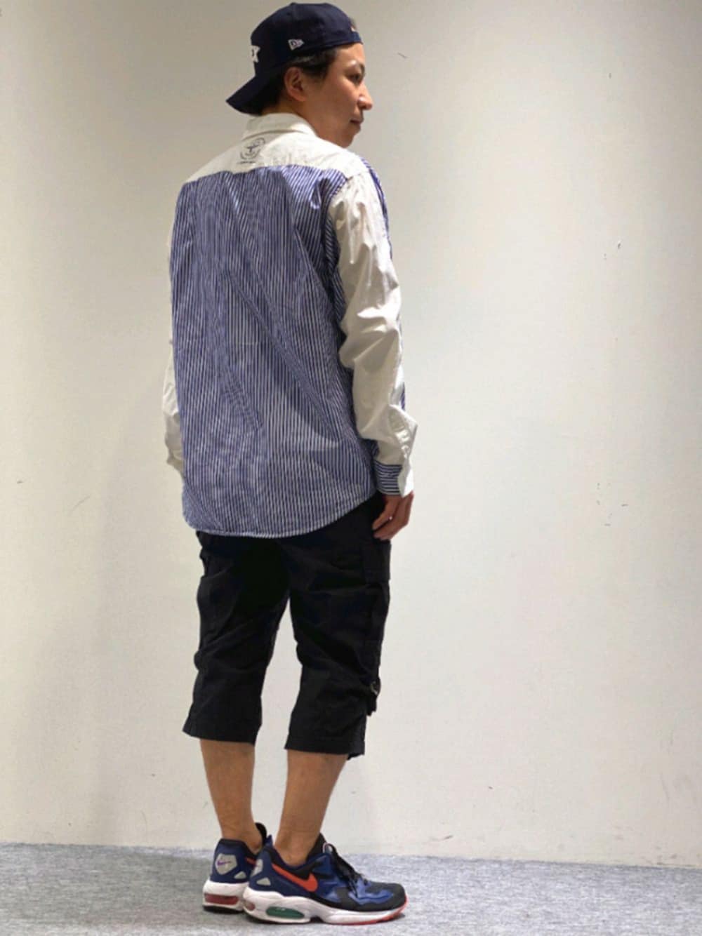 「ビッグシルエット、キャップ、AVIREX、休日スタイル、ootd、春コーデ、ゆるコーデ、今日のコーデ、AVIREXBelle、ファッションの力を信じよう」｜「AVIREXの×NEW ERA 9フォーティー Aフレーム ロゴキャップ アジャスタブル/9 FORTY A-FRAME LOGO CAP（キャップ、ブルー系）」を使った、SUGAYA！さん（メンズ・164cm）の春コーディネートの1枚目の写真