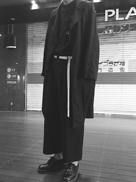 「mode」｜「アイテム（チェスターコート）」を使った、utyuさん（メンズ・185cm）の春コーディネート