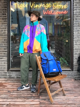 「summer」｜「アイテム（ナイロンジャケット）」を使った、Venom維儂さん（メンズ・173cm）の春コーディネート