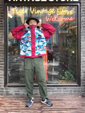 「summer」｜「アイテム（ナイロンジャケット）」を使った、Venom維儂さん（メンズ・173cm）の春コーディネート