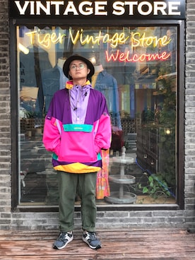 「summer」｜「アイテム（ナイロンジャケット）」を使った、Venom維儂さん（メンズ・173cm）の春コーディネート