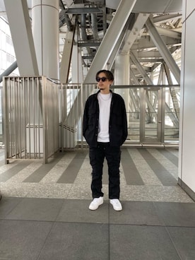 「MONKEY TIME（モンキータイム）のアイテム（カーゴパンツ）」を使った、etsuさん（メンズ・173cm）の夏コーディネート