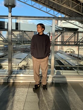 「united arrows」｜「アイテム（スウェット）」を使った、etsuさん（メンズ・173cm）の秋コーディネート