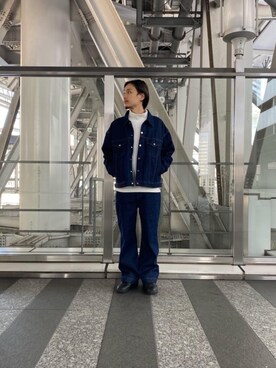 「MONKEY TIME（モンキータイム）のアイテム（デニムジャケット）」を使った、etsuさん（メンズ・173cm）の秋コーディネート