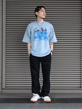 「sonic youth（ソニックユース）のアイテム」を使った、etsuさん（メンズ・173cm）の夏コーディネート