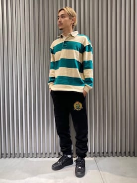 「MONKEY TIME（モンキータイム）のアイテム（スウェットパンツ）」を使った、etsuさん（メンズ・173cm）の秋コーディネート
