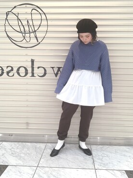 スウェットパンツを使った「青×白」の人気ファッションコーディネート 