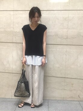 「YECCA VECCA（イェッカヴェッカ）のアイテム（パンツ）」を使った、masupi0416さん（レディース・165cm）の夏コーディネート