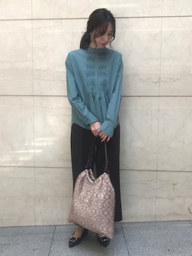 「ワイドパンツ」｜「アイテム（ブルー系）」を使った、masupi0416さん（レディース・165cm）の夏コーディネート