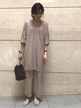 「YECCA VECCA（イェッカヴェッカ）のアイテム（パンツ）」を使った、masupi0416さん（レディース・165cm）の秋コーディネート