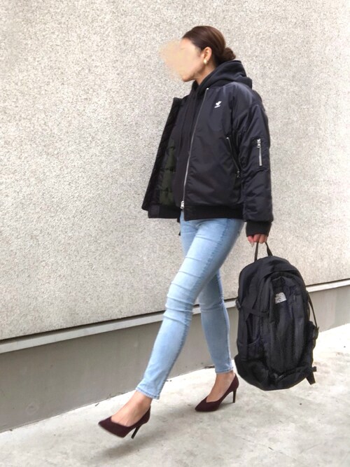 ロング ボンバージャケット Long Bomber Jacket アディダスオリジナルスを使った人気ファッションコーディネート Sciaky