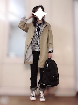 「CHILD WOMAN（チャイルドウーマン）のアイテム（トレンチコート、ベージュ系）」を使った、ananさん（レディース・159cm）の春コーディネート