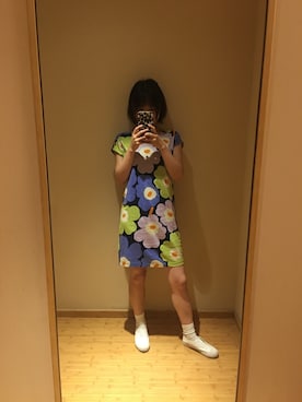 「marimekko（マリメッコ）のアイテム（ワンピース、その他）」を使った、ananさん（レディース・159cm）の夏コーディネート