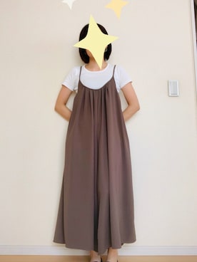 「Simplicite（サンプリシテ）のアイテム（オールインワン・サロペット）」を使った、komameさん（レディース・150cm）の夏コーディネート