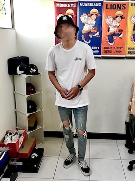「CASIO」｜「アイテム（キャップ）」を使った、リン  さん（メンズ・173cm）の春コーディネート