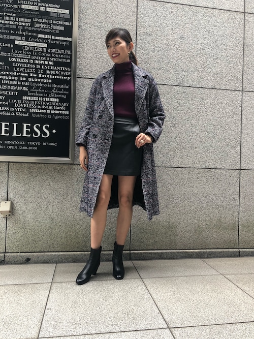 新品【LOVELESS】ヘリンボーンチェックダブルコート LOVELESS（ラブレス）の「【LOVELESS】ヘリンボーンチェックダブル