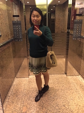 「working style」｜「アイテム（ブーティ）」を使った、Mandy Lamさん（レディース・165cm）の冬コーディネート