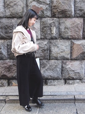 「Heather（ヘザー）のアイテム（ミリタリージャケット）」を使った、Rnさん（レディース・158cm）の春コーディネート