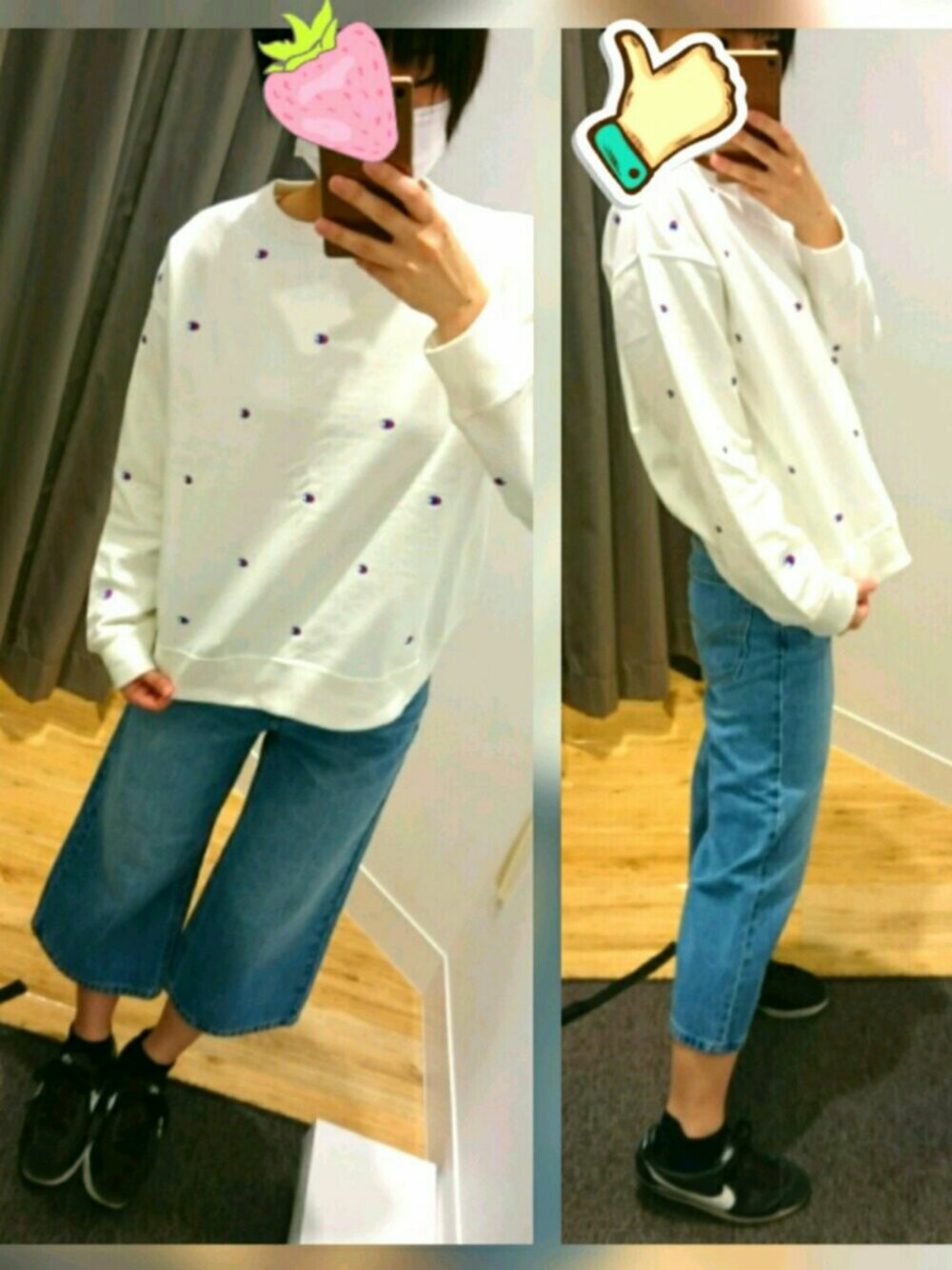 「シンプル、カジュアル、Champion、UNIQLO、NIKE、Levi's」｜「Championの【Champion/チャンピオン】キャンパス パーカー（パーカー、ホワイト系）」を使った、よっかちゃんさん（レディース・159cm）の春コーディネートの1枚目の写真
