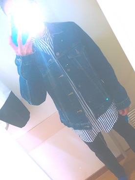 「UNIQLO（ユニクロ）のアイテム（デニムジャケット、ブルー系）」を使った、せさみんさん（メンズ・166cm）の春コーディネート