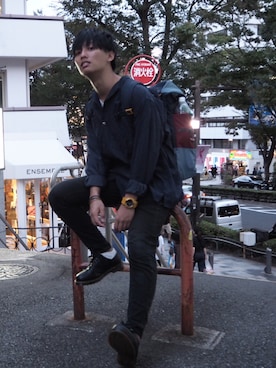 「PULL&BEAR（プルアンドベア）のアイテム（デニムパンツ）」を使った、Tomo.twさん（メンズ・172cm）の秋コーディネート