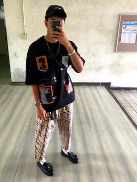 「白靴下」｜「アイテム（ローファー）」を使った、わたさんさん（メンズ・175cm）の夏コーディネート