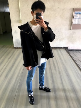 「SLICK（スリック）のアイテム（モッズコート）」を使った、わたさんさん（メンズ・175cm）の冬コーディネート